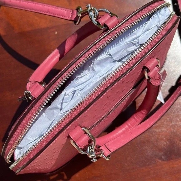 New Coach ostrich-embossed satchel / crossbody bag / shoulder bag - Picture 13 of 16